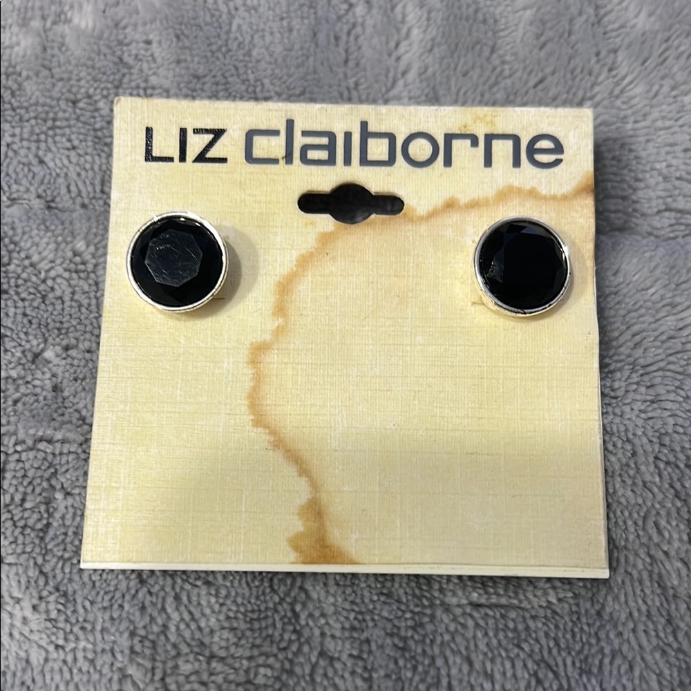 Liz Claiborne Black Stud Earrings